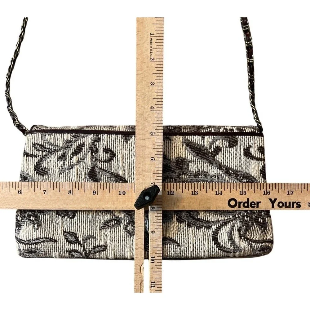 Ballard Collection Brown Envelope Chain Crossbody Floral Tapestry‎ Purse